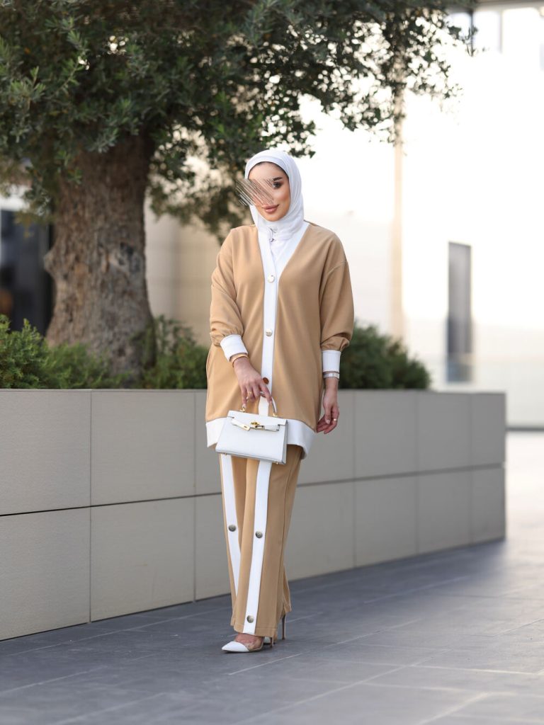 Elegant Button Detail Two-Piece Set