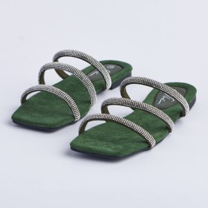 Swarovski Crystal-Strap Elegant Slippers