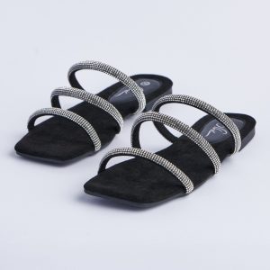 Swarovski Crystal-Strap Elegant Slippers
