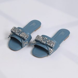 Luxury Crystal-Decorated Slide Sandals