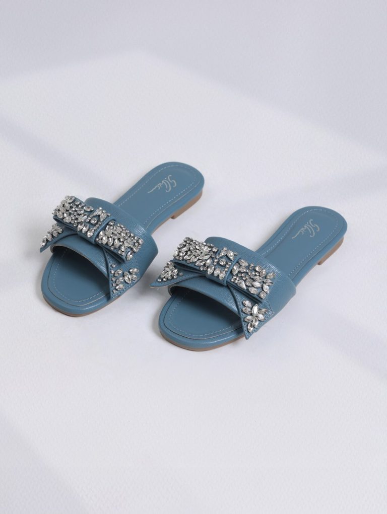 Luxury Crystal-Decorated Slide Sandals