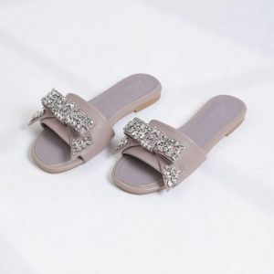 Luxury Crystal-Decorated Slide Sandals