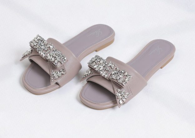 Luxury Crystal-Decorated Slide Sandals