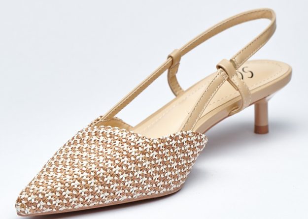 Golden Aura Pumps Pointed Slingback Heels