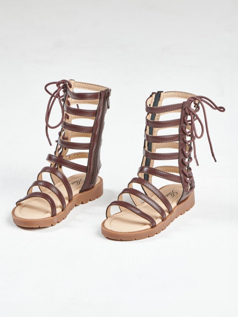 Comfortable Knee-High Roman Sandals for Girls
