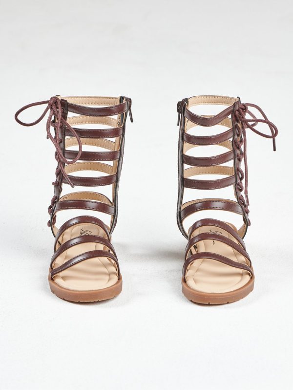 Comfortable Knee-High Roman Sandals for Girls