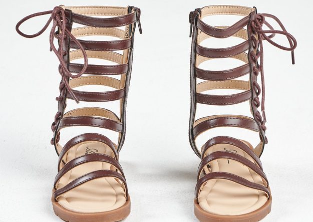 Comfortable Knee-High Roman Sandals for Girls