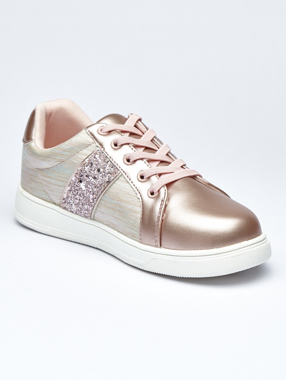 Rosy Glow Shimmer Glitter Sneakers