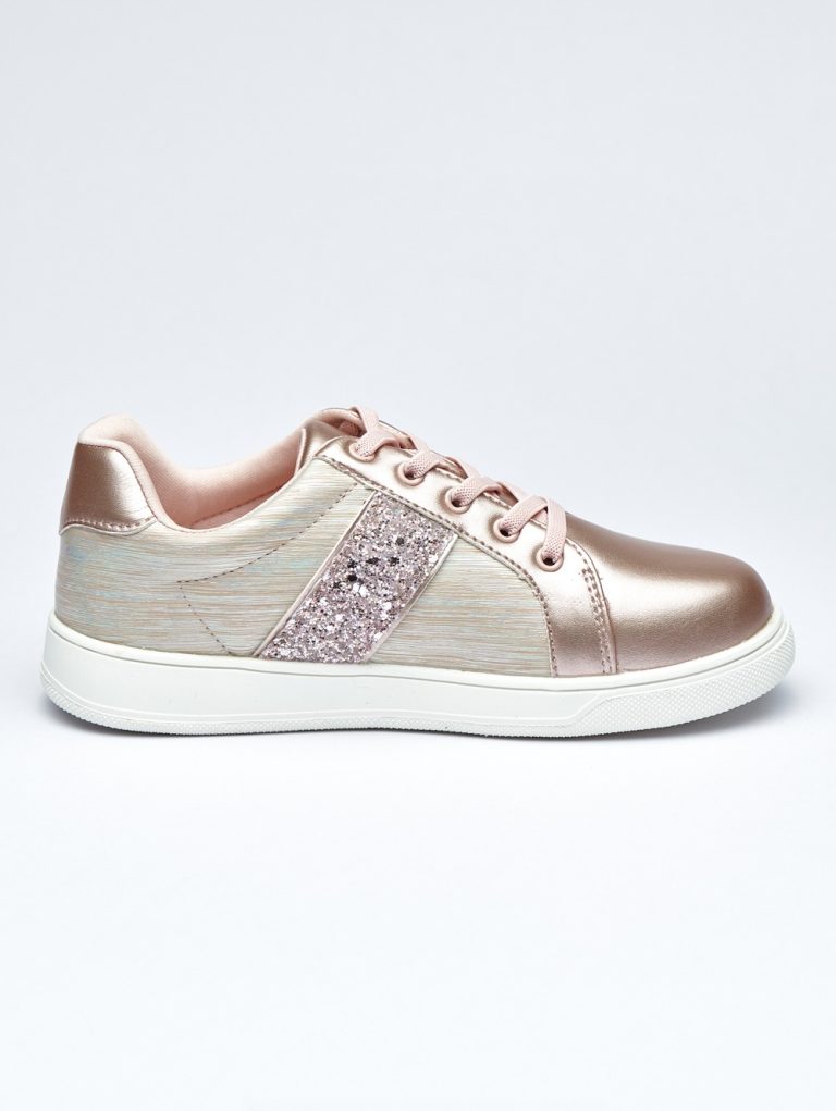 Rosy Glow Shimmer Glitter Sneakers