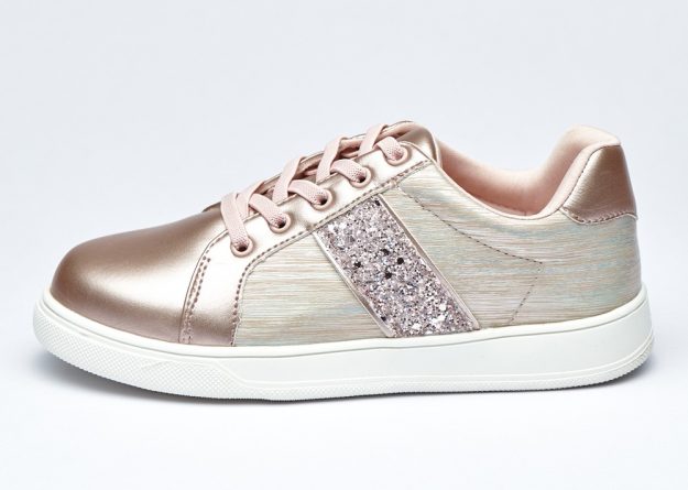 Rosy Glow Shimmer Glitter Sneakers