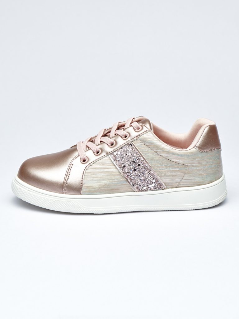 Rosy Glow Shimmer Glitter Sneakers