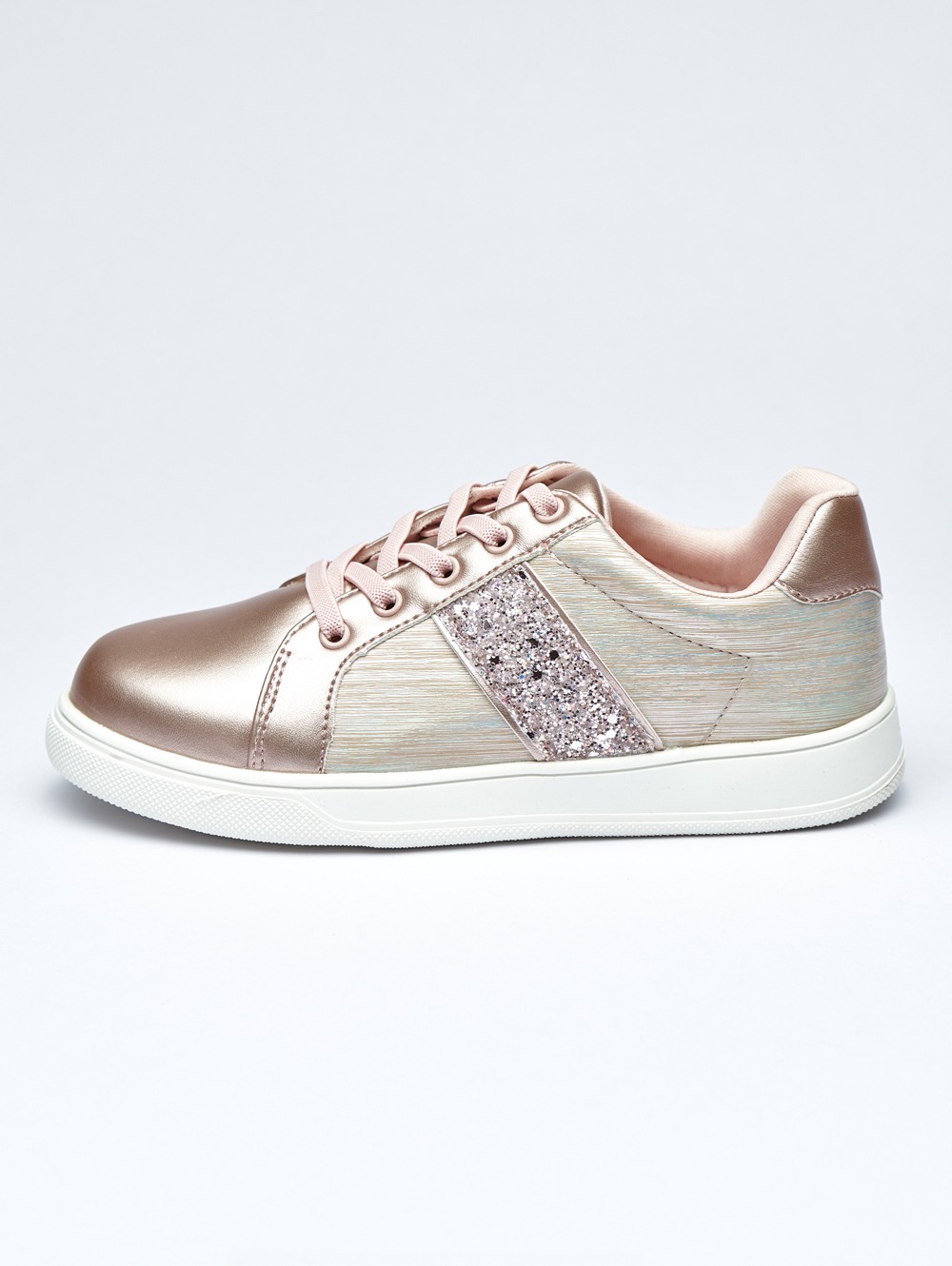 Rosy Glow Shimmer Glitter Sneakers