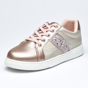 Rosy Glow Shimmer Glitter Sneakers