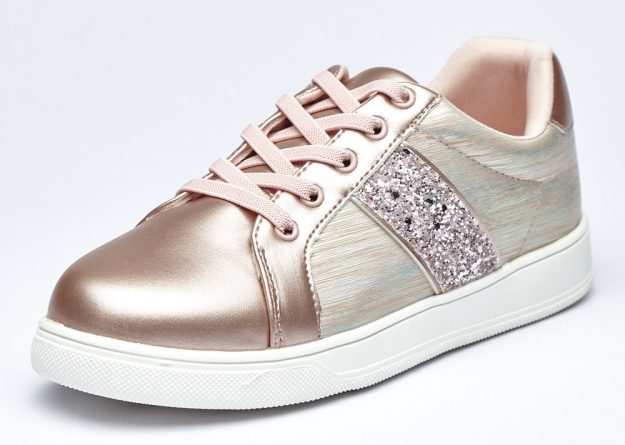 Rosy Glow Shimmer Glitter Sneakers