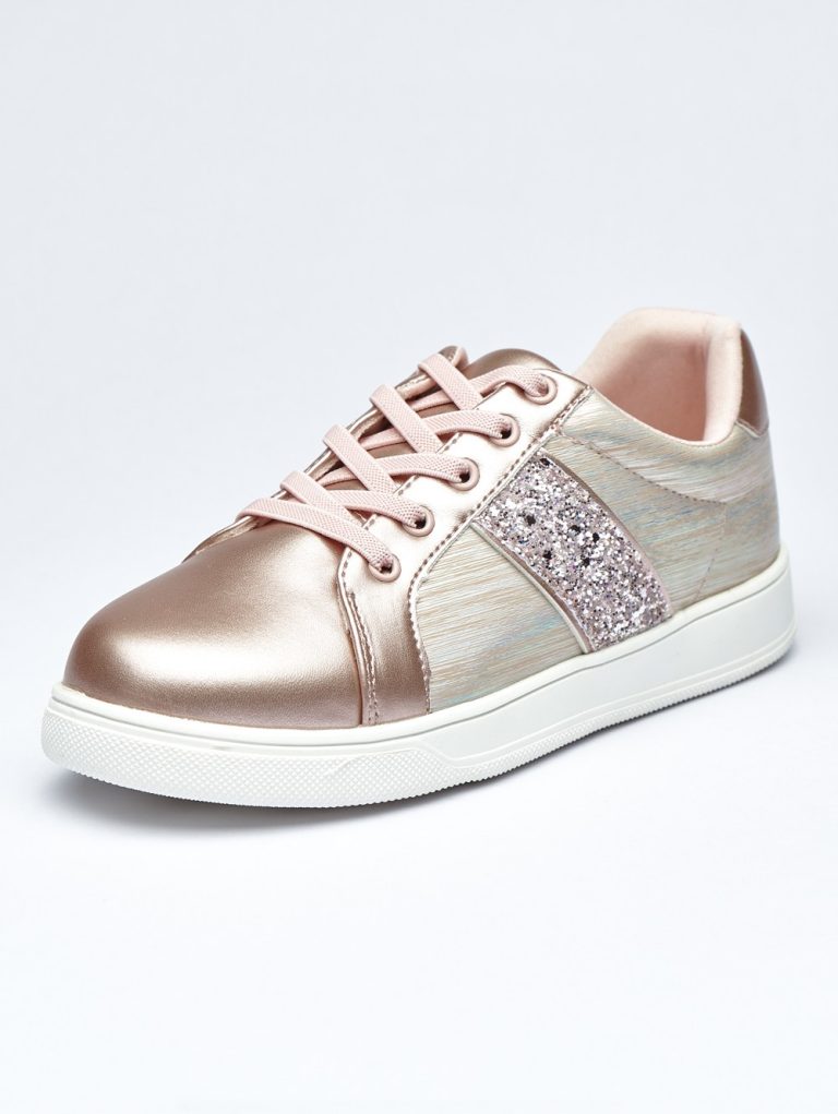 Rosy Glow Shimmer Glitter Sneakers