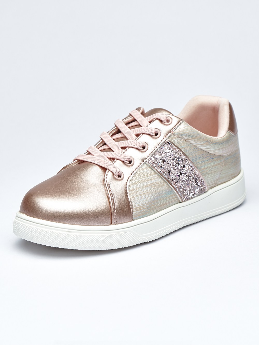 Rosy Glow Shimmer Glitter Sneakers