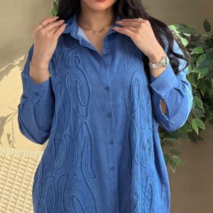 Denim Blossom Oversized Chemiz