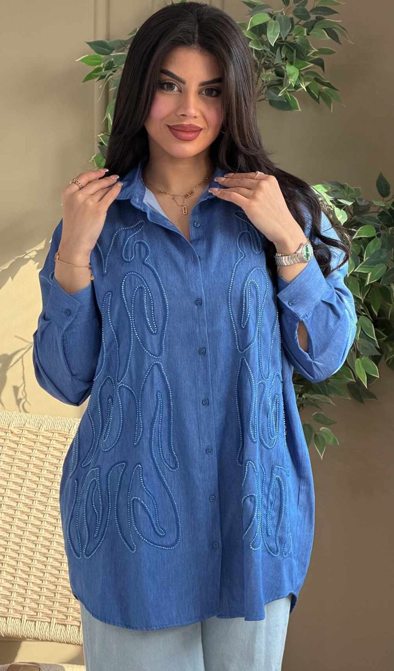 Denim Blossom Oversized Chemiz