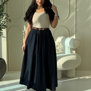 High-Waisted Women Long Skirt