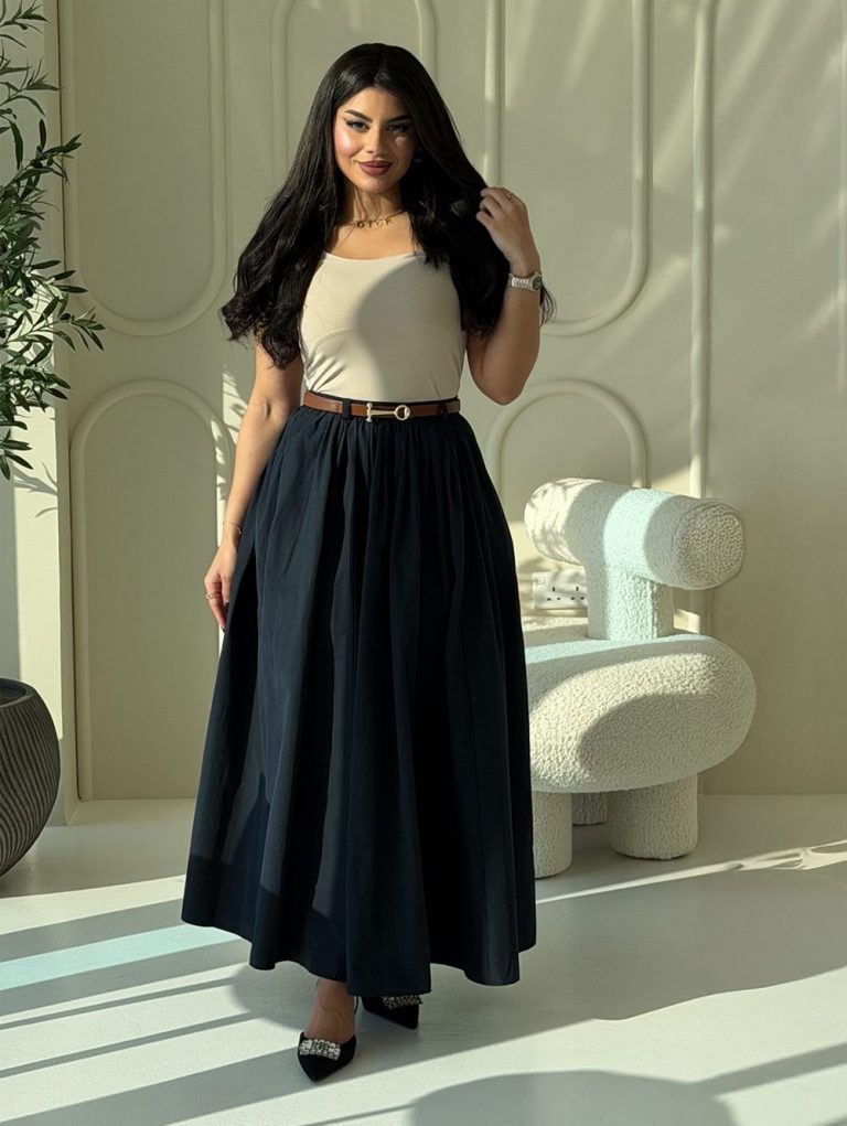 High-Waisted Women Long Skirt