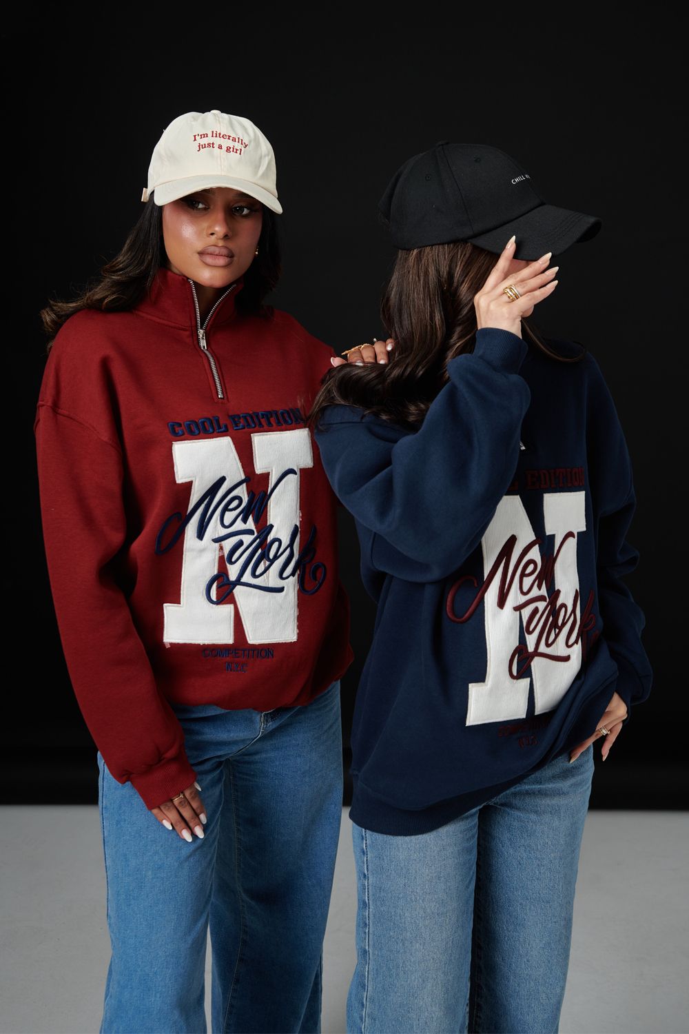 HALF-ZIP APPLIQUÉ SWEAT JACKET