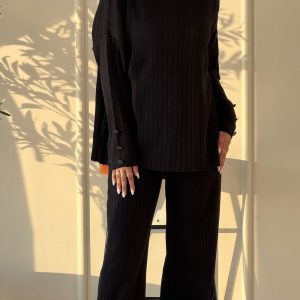 Cozy Ribbed Sweat Set for Effortless Comfort