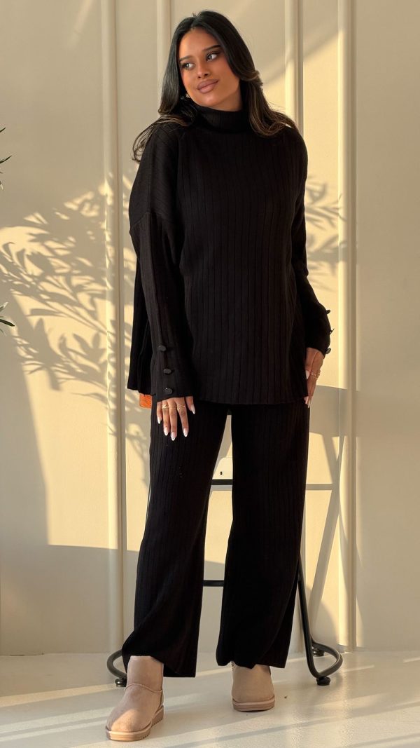 Cozy Ribbed Sweat Set for Effortless Comfort