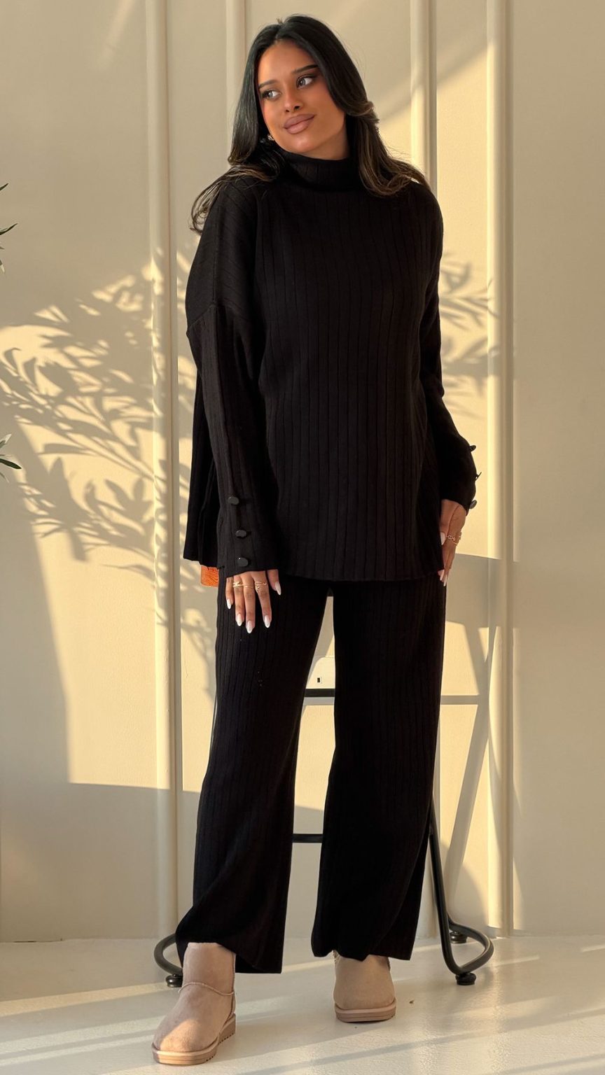 Cozy Ribbed Sweat Set for Effortless Comfort