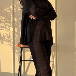 Cozy Ribbed Sweat Set for Effortless Comfort