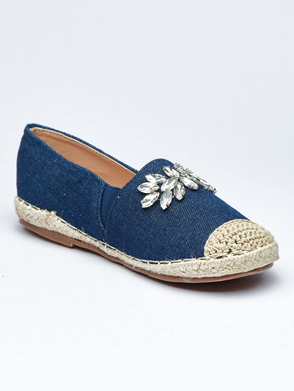 Crystal Bloom Denim Espadrilles for Kids