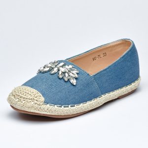 Crystal Bloom Denim Espadrilles for Kids